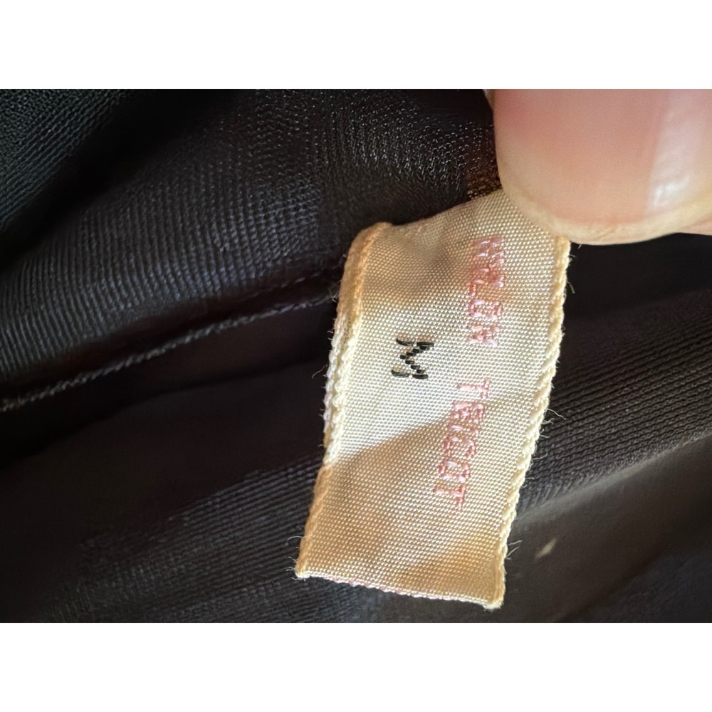 Vintage Peignoir Set Black 1960s Nylon Tricot Lace Pearl Nightgown Robe M - Picture 8 of 9